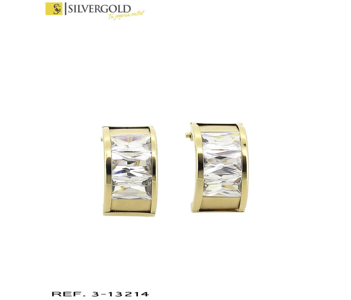 1-3-13214-2-Pendientes de media caña con zirconitas en talla baguette y cierre omega