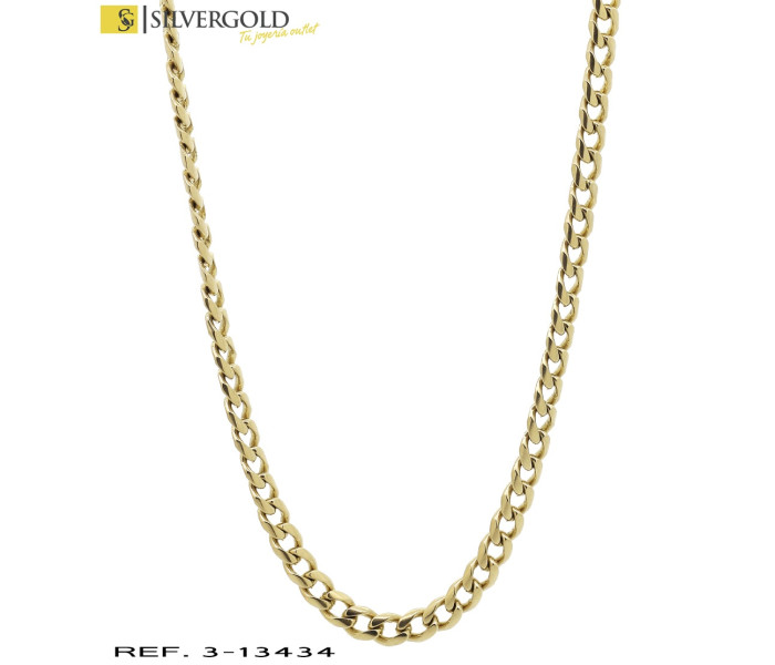 1-3-13434-2-Cadena estilo Barbada con cierre de caja.Oro 18 kt..