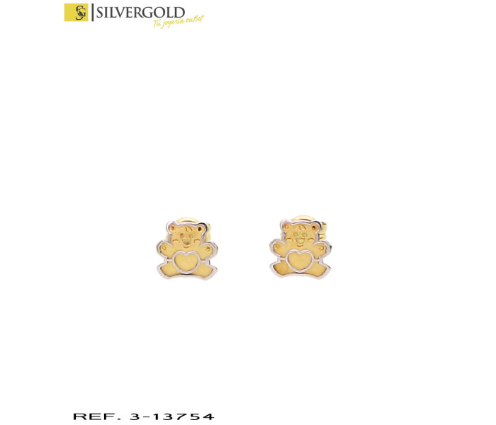 1-3-13754-2-Pendientes oro 18Kt. niña de oso