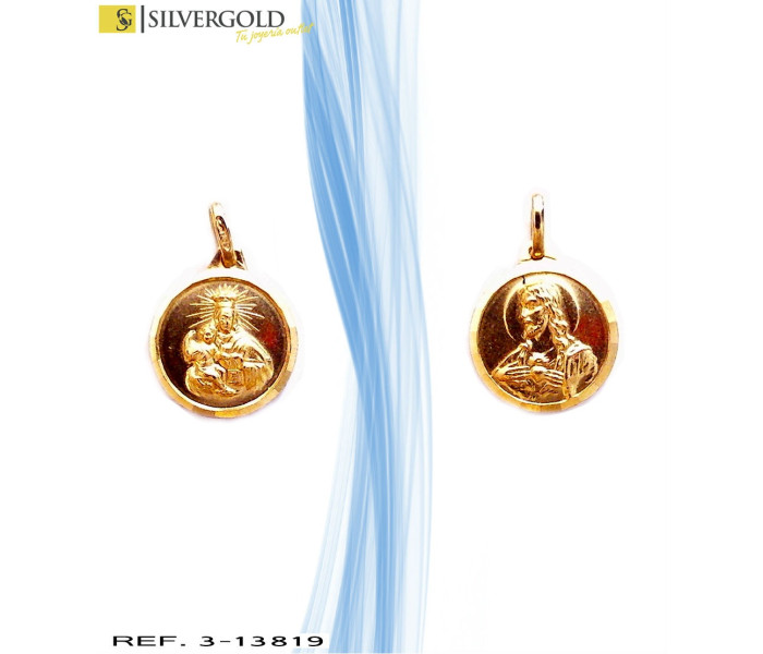 1-3-13819-1-Medalla oro 18Kt. del sgdo. corazón de Jesús y virgen