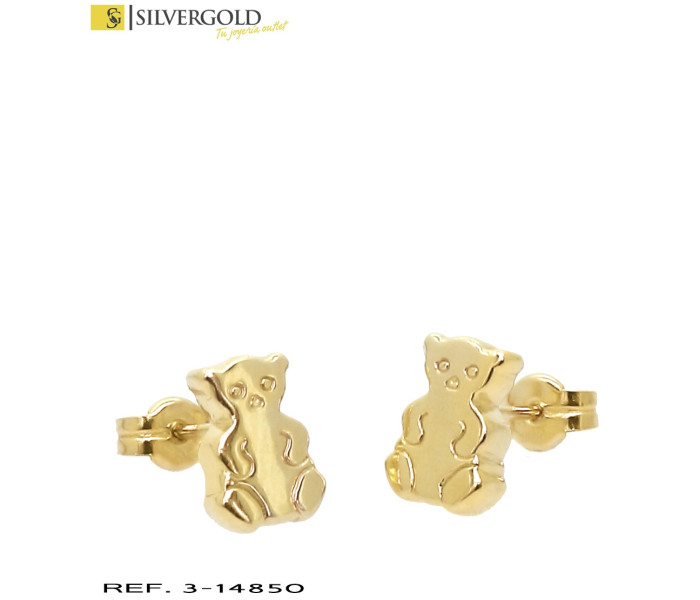1-3-14850-1-Pendientes oro 18Kt. de oso tipo Tous