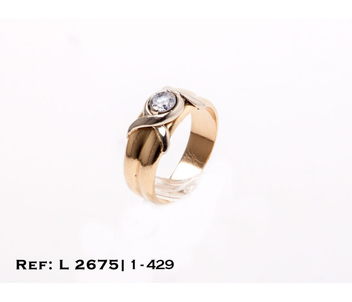 1-1-429-1-Solitario oro bicolor 18Kt. L2675