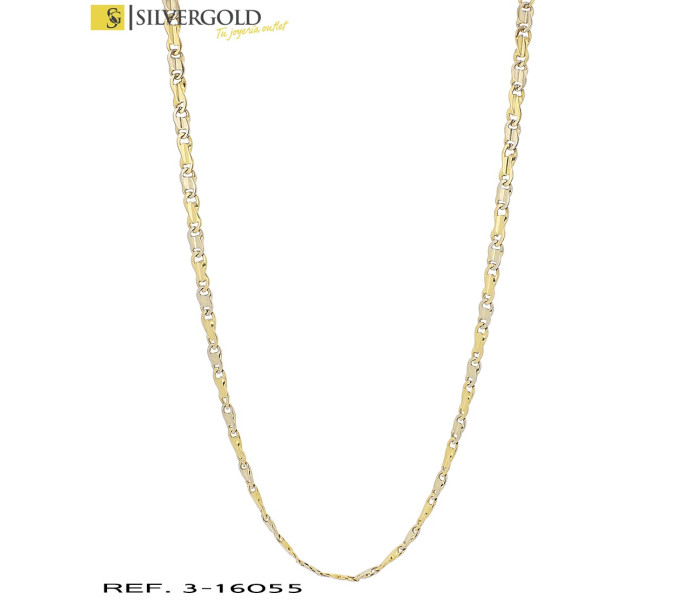 1-3-16055-1-Cadena oro bicolor 18Kt. eslabón en s