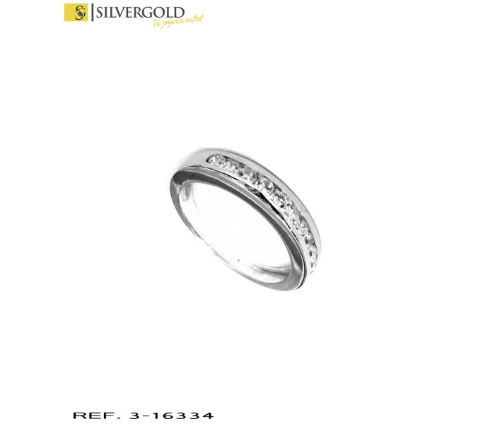 1-3-16334-1-Anillo oro blanco 18Kt. con circonitas