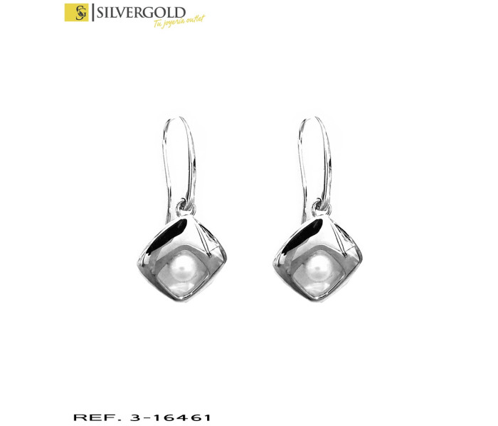 1-3-16461-1-Pendientes oro blanco 18Kt. con perla