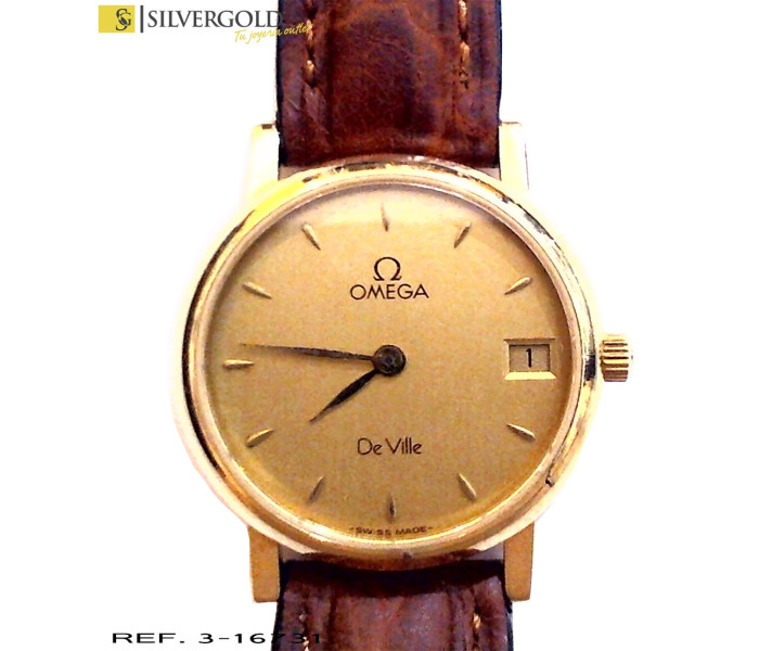1-3-16731-1-Reloj oro 18Kt. omega de ville de sra.