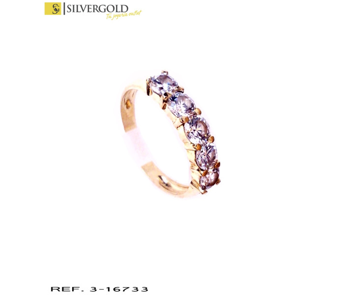 1-3-16733-1-Cinquillo oro 18Kt. con circonitas