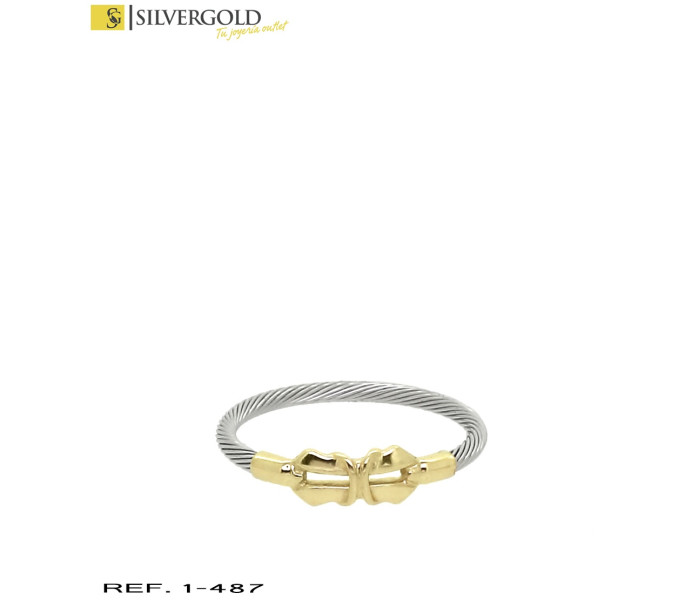 1-1-487-2-Anillo oro 18Kt. y acero