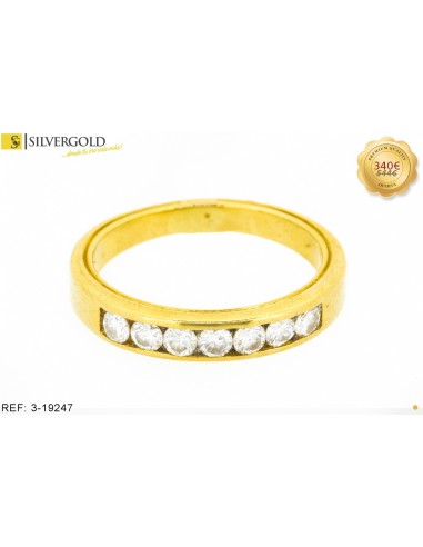 1-3-19247-1-Sortija de mujer tipo compromiso con Diamantes. Oro 18 kt.