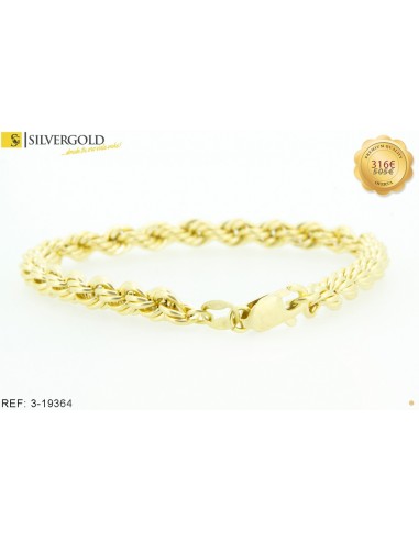 1-3-19364-1-Pulsera tipo cordón salomónico. Oro 18 kt.