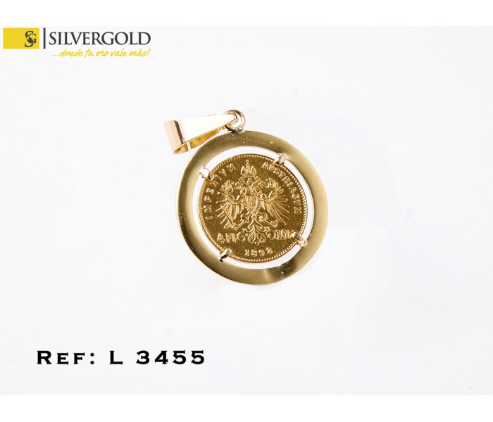 1-1-507-1-Colgante moneda emperador Francisco JosÃ con orla lisa (DiÃmetro 2.5 cm) L3455