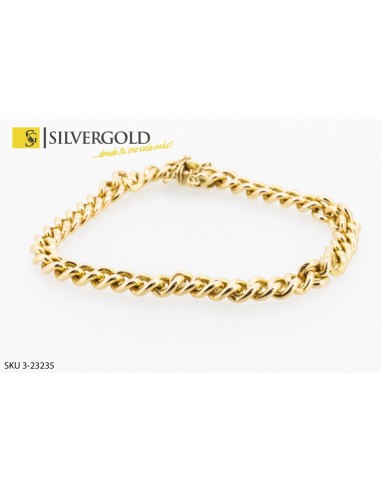 1-3-23235-1-Pulsera estilo Barbada con cierre caja y cadena de seguridad Oro 18 kt