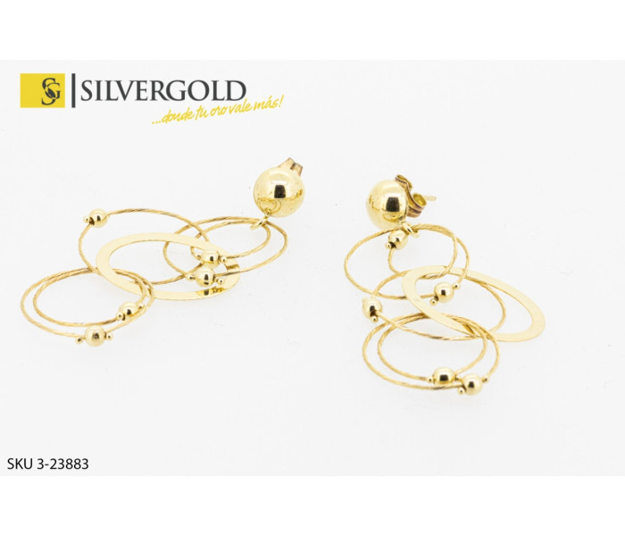 1-3-23883-1-Pareja de pendientes colgantes combinando aros de distintos tamaños. Contraste 750