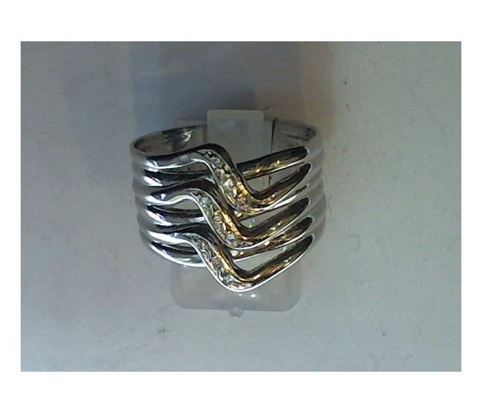 1-4-88-1-Anillo bicolor trenzado con diamantes (6.50 L 192)