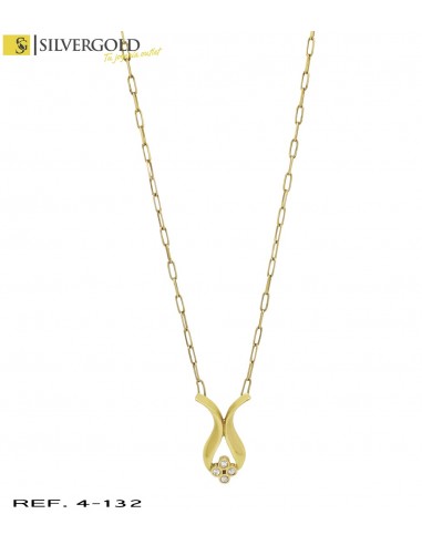 1-4-132-1-Gargantilla oro 18Kt. con detalle central con circonitas L 1885)