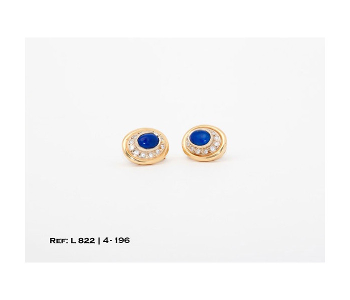 1-4-196-1-Pendientes lapislázuli con orla circonitas y cierre omega L 822