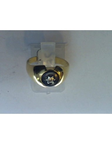 1-4-475-1-Pendientes y anillo talla 15 en oro 18 Kt con chispitas de diamante (5.15 L 2748)