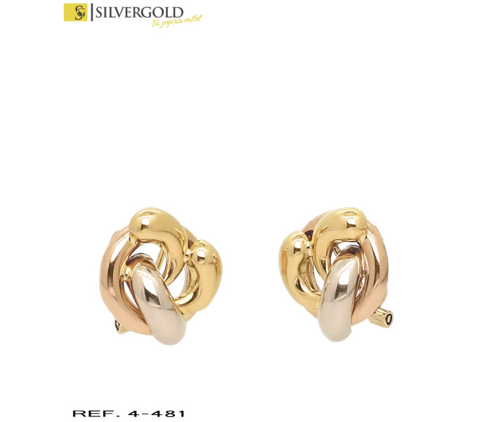 1-4-481-1-Pendientes oro bicolor 18Kt. cruzados L 2796