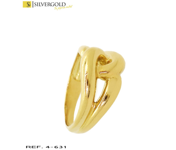 1-4-631-2-Anillo calado efecto nudo enoro 18 Kt, talla 10 (4.30 L 3436)