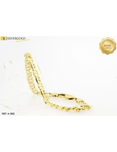 1-4-1862-1-Pulsera estilo Banana barra. Oro 18 kt.