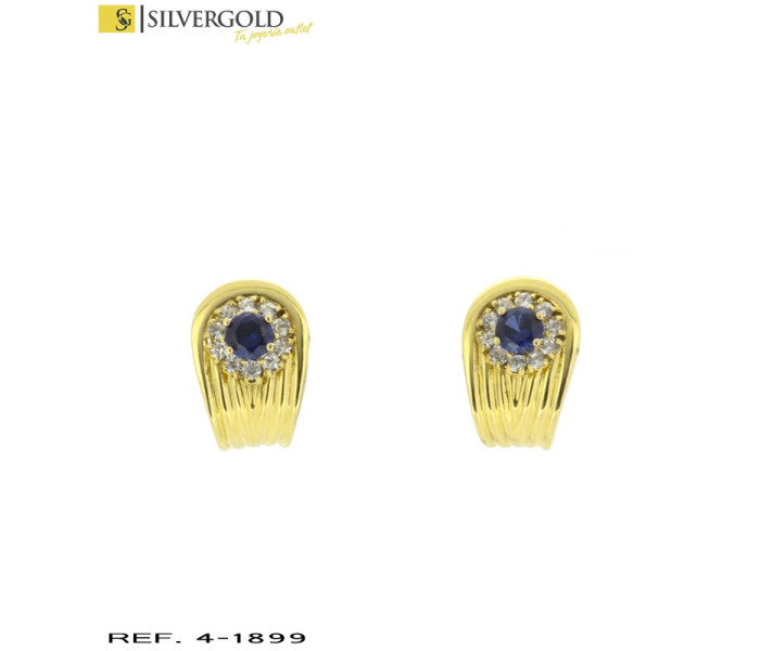 1-4-1899-1-Pendientes flor Zafito 18 Kt.