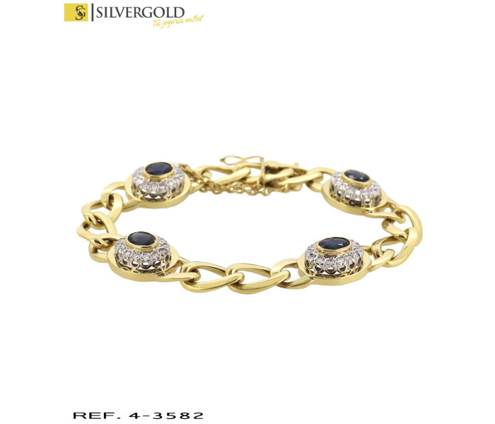 1-4-3582-1-DIA-PULSERA CON ROSETONES DE ZAFIROS Y DIAMANTES