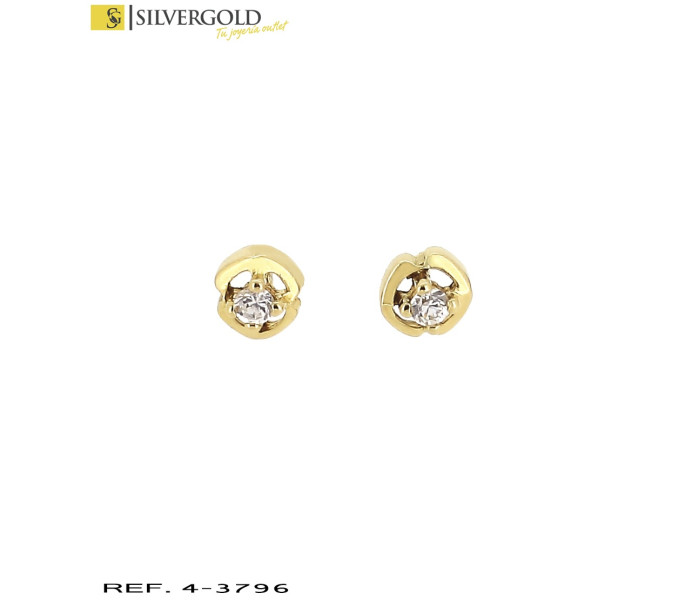1-4-3796-2-Pendientes de niña con con zirconita en garra y cierre de presión