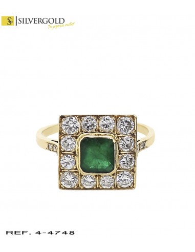 1-4-4748-2-Dia- ANILLO CON ESMERALDA Y DIAMANTES