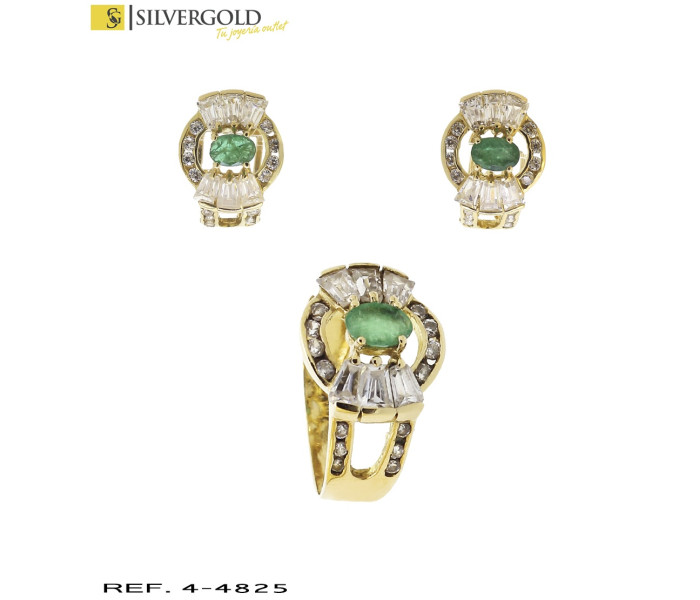 1-4-4825-2-Conjunto oro 18Kt. de anillo y pendientes