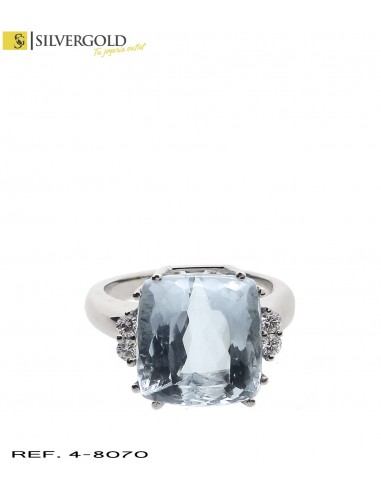 1-4-8070-2-DIA-ANILLO EN ORO BLANCO CON AGUAMARINA Y BRILLANTES.
