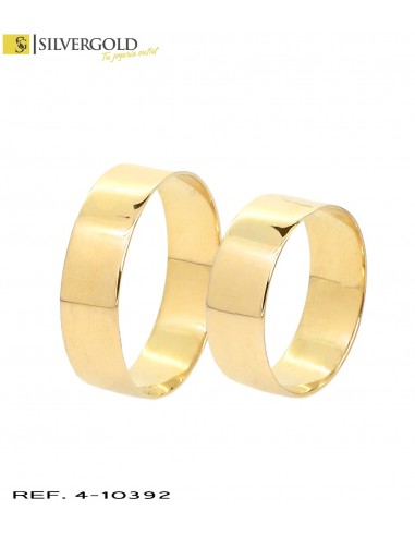 1-4-10392-1-Pareja de alianzas oro 18Kt. estilo plano