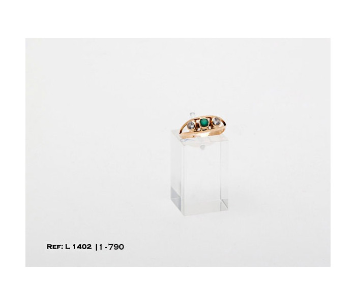 1-1-790-1-ANILLO CALADO PIEDRA VERDE Y 2 BLANCAS (17,5 mm) L1402