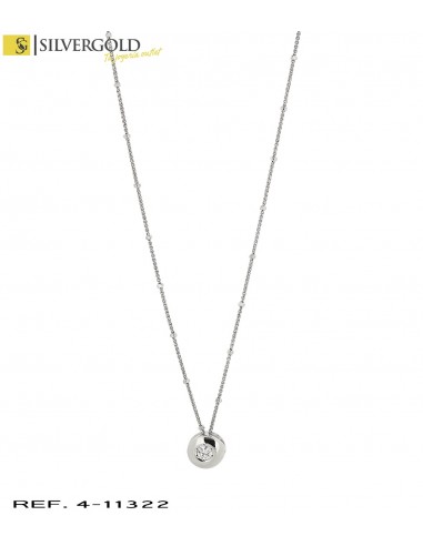 1-4-11322-1-DIA-Conjunto oro blanco 18Kt. de cadena y colgante con diamante