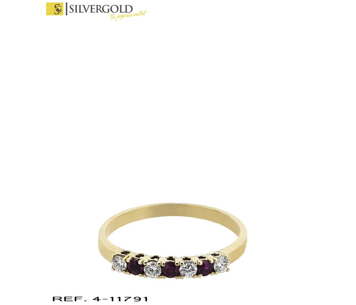 1-4-11791-1-DIA-Anillo oro 18Kt. con rubí y diamante
