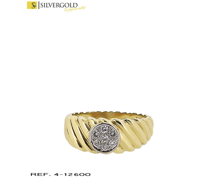 1-4-12600-1-D-Anillo oro bicolor 18Kt. con pavé de diamantes
