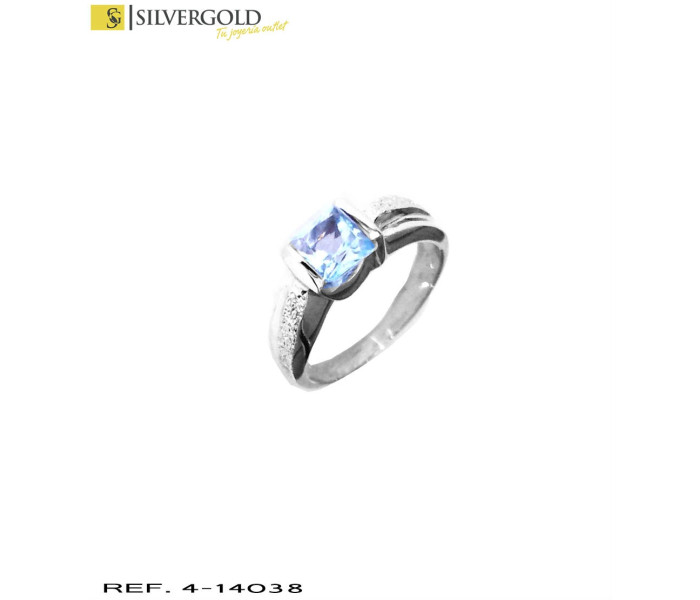 1-4-14038-1-Anillo oro blanco 18Kt. con topacio azul