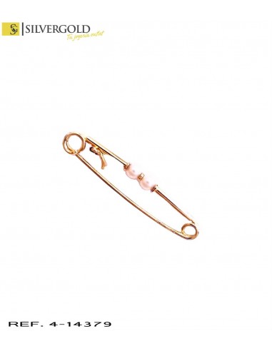 1-4-14379-1-Alfiler con 2 perlas. Oro 18 Kt. con contraste