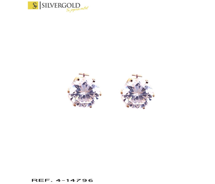 1-4-14796-1-Pendientes oro 18Kt. con circonita en garra