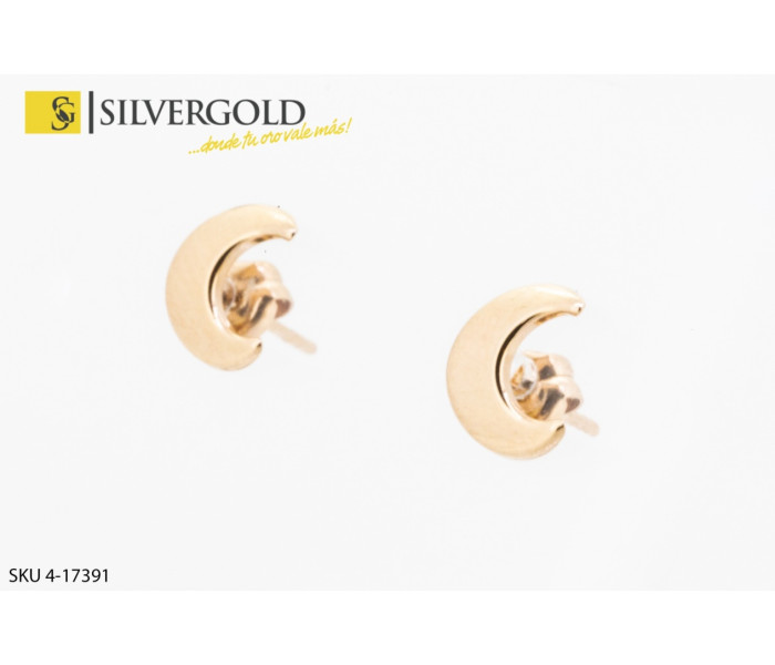 1-4-17391-1-Pendientes infantiles de luna. Oro 18 kt