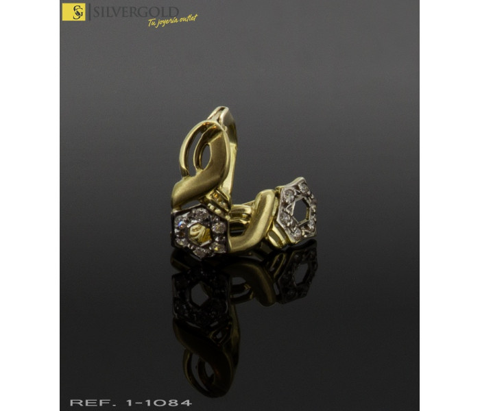 1-1-1084-1-Pendientes oro 18Kt. con circonitas