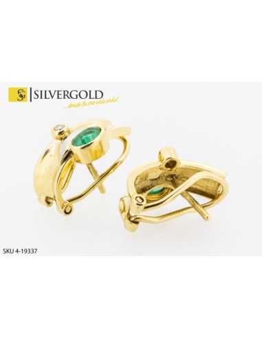 1-4-19337-1-DIA-Pendientes bicolor con Diamante en talla brillante. Oro 18 kt.