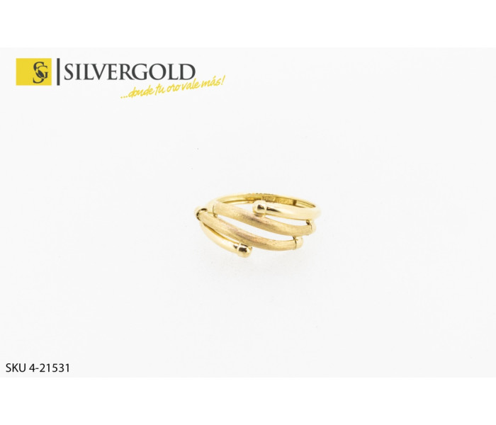 1-4-21531-1-Anillo combinado oro mate y brillo al centro. Oro 18 kt