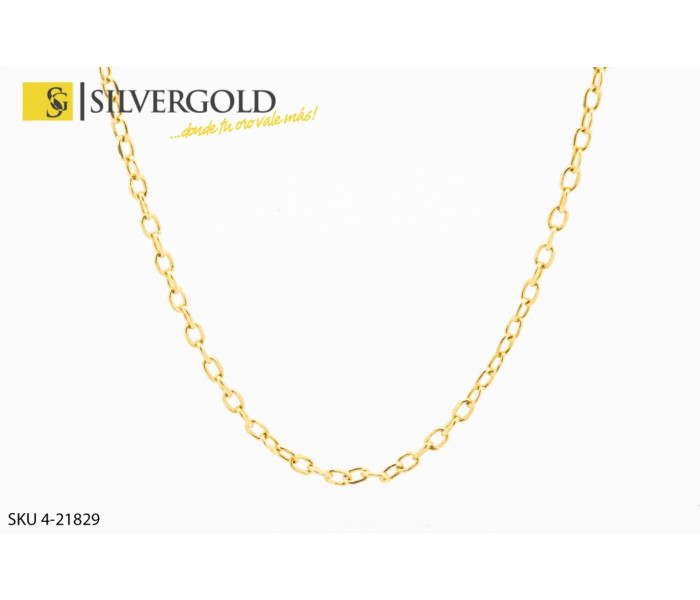1-4-21829-1-Cadena eslabón forzada con cierre criollo. Oro 18 kt