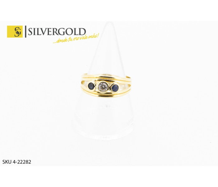 1-4-22282-1-Anillo de doble brazo con 3 piedras. Contraste 750