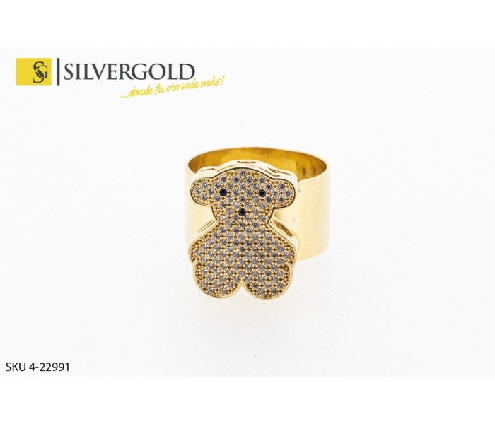 1-4-22991-1-Anillo Tous con pavés de circonitas . Oro 18 kt.
