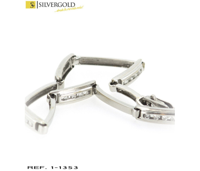 1-1-1353-1-Pulsera en oro blanco eslabón rectangular