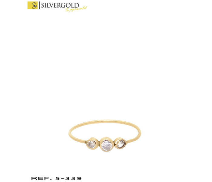 1-5-339-1-Anillo oro 18Kt. infantil tipo tresillo L1586