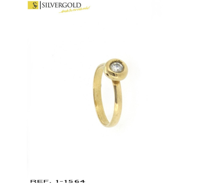 1-1-1564-1-Solitario oro 18Kt. con circonita.