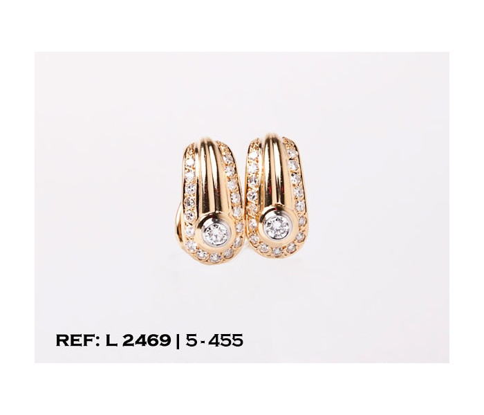 1-5-455-1-DIA-PENDIENTES GALLONADOS DIAMANTE Y CHISPITAS CIERRE OMEGA L2469