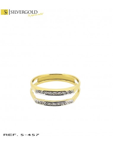 1-5-457-1-Dia-AnilloT13 doble aro abierto con 2 filas diamantes L3143